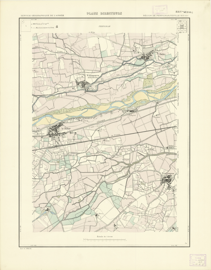 (N:21064) PLANS DIRECTEURS - REGION DE PERPIGNAN FEUILLE XIII N4c (B0017544) Carte e stampe antiche: riproduzione a colori su carta (formato A1)