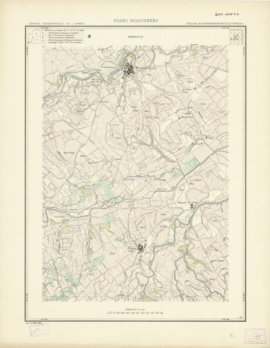 (N:21070) PLANS DIRECTEURS - REGION DE PERPIGNAN XVIII N2c (B0017550) Carte e stampe antiche: riproduzione a colori su carta (formato A1)