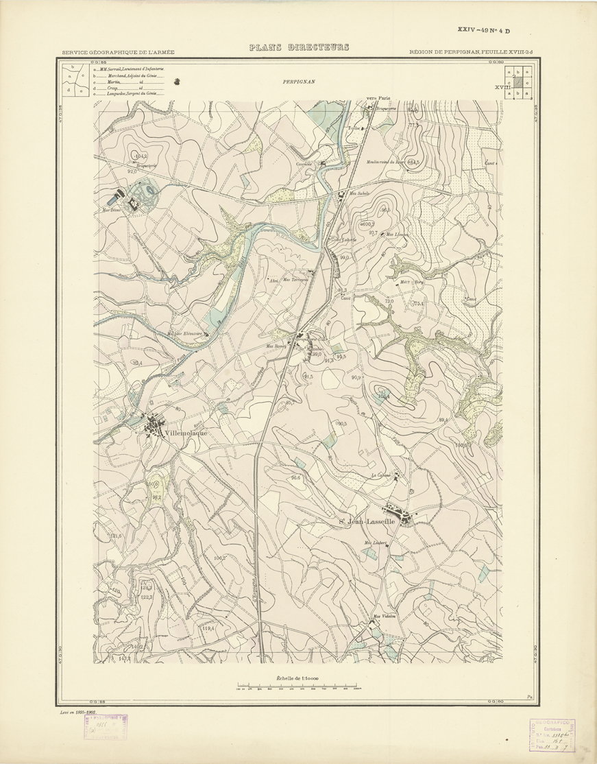 (N:21071) PLANS DIRECTEURS - REGION DE PERPIGNAN FEUILLE XVIII N2d (B0017551) Carte e stampe antiche: riproduzione a colori su carta (formato A1)