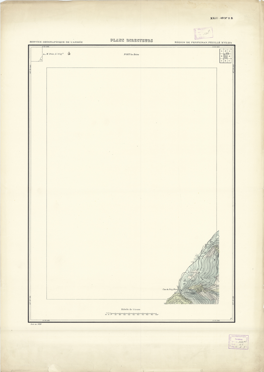 (N:21072) PLANS DIRECTEURS - REGION DE PERPIGNAN FEUILLE XVII N3b (B0017552) Carte e stampe antiche: riproduzione a colori su carta (formato A1)