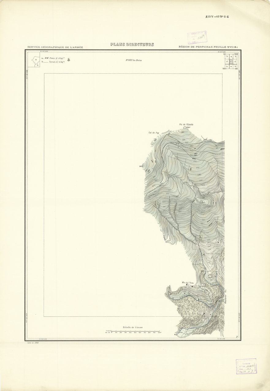(N:21073) PLANS DIRECTEURS - REGION DE PERPIGNAN FEUILLE XVII N3c (B0017553) Carte e stampe antiche: riproduzione a colori su carta (formato A1)