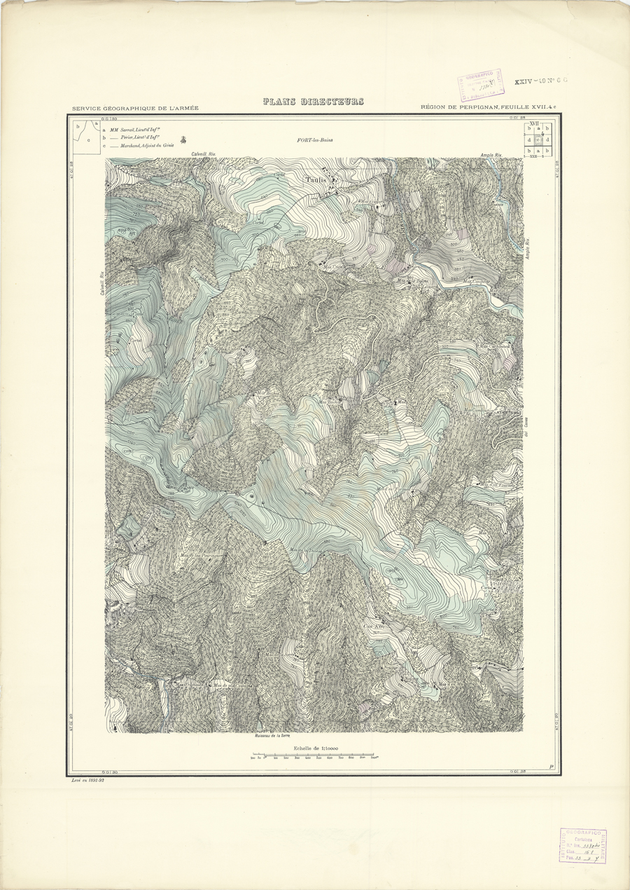 (N:21077) PLANS DIRECTEURS - REGION DE PERPIGNAN FEUILLE XVII N4c (B0017557) Carte e stampe antiche: riproduzione a colori su carta (formato A1)