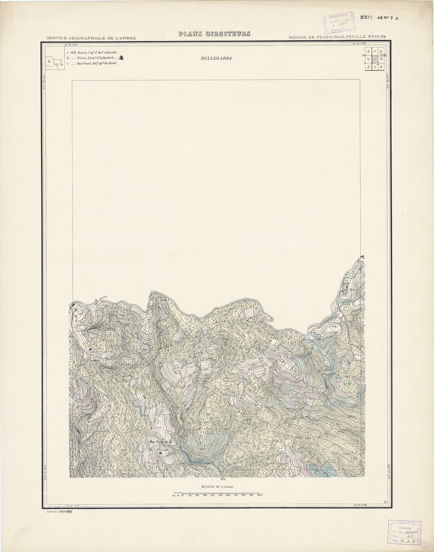 (N:21079) PLANS DIRECTEURS - REGION DE PERPIGNAN FEUILLE XVIII N3a (B0017559) Carte e stampe antiche: riproduzione a colori su carta (formato A1)