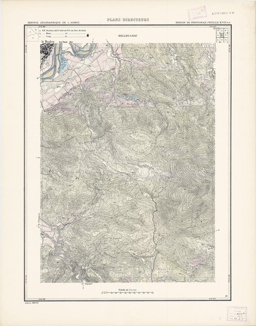 (N:21086) PLANS DIRECTEURS - REGION DE PERPIGNAN FEUILLE XVIII N4d (B0017566) Carte e stampe antiche: riproduzione a colori su carta (formato A1)