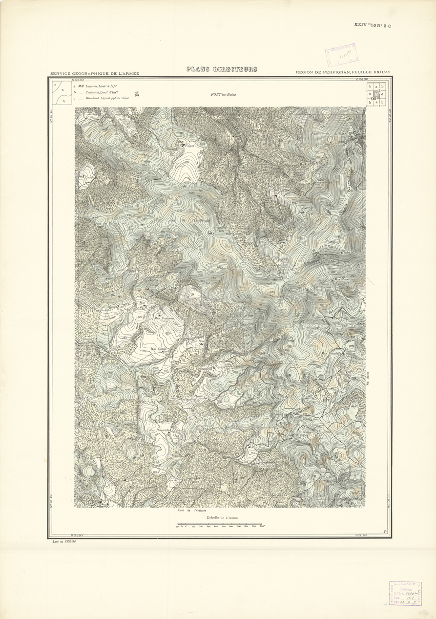 (N:21091) PLANS DIRECTEURS - REGION DE PERPIGNAN FEUILLE XXII N2c (B0017571) Carte e stampe antiche: riproduzione a colori su carta (formato A1)