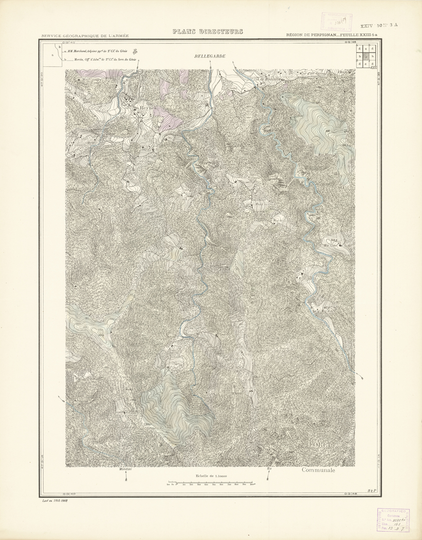 (N:21093) PLANS DIRECTEURS - REGION DE PERPIGNAN FEUILLE XXIII N1a (B0017573) Carte e stampe antiche: riproduzione a colori su carta (formato A1)