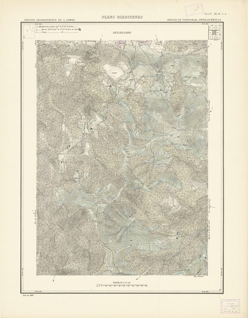 (N:21094) PLANS DIRECTEURS - REGION DE PERPIGNAN FEUILLE XXIII N1b (B0017574) Carte e stampe antiche: riproduzione a colori su carta (formato A1)