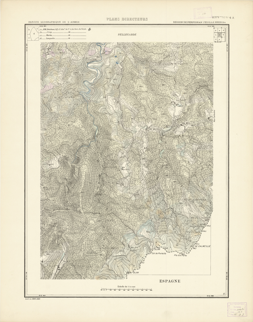 (N:21097) PLANS DIRECTEURS - REGION DE PERPIGNAN FEUILLE XXIII N2a (B0017577) Carte e stampe antiche: riproduzione a colori su carta (formato A1)