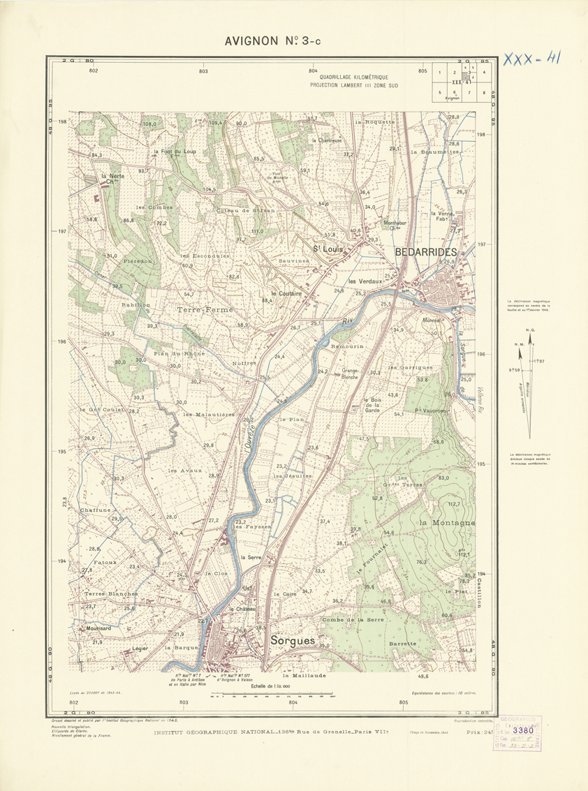 (N:21101) PLANS DIRECTEURS - AVIGNON XXX 41 N3c (B0017581) Carte e stampe antiche: riproduzione a colori su carta (formato A1)