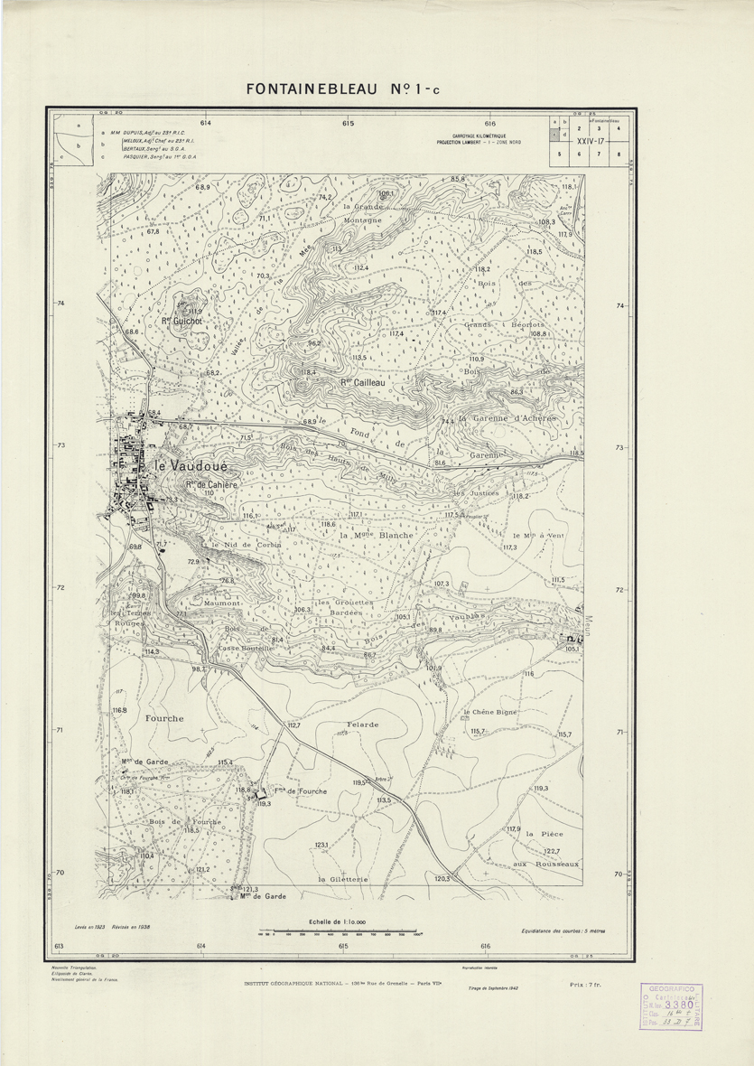(N:21107) PLANS DIRECTEURS - FONTAINEBLEAU XXIV N1c (B0017587) Carte e stampe antiche: riproduzione a colori su carta (formato A1)