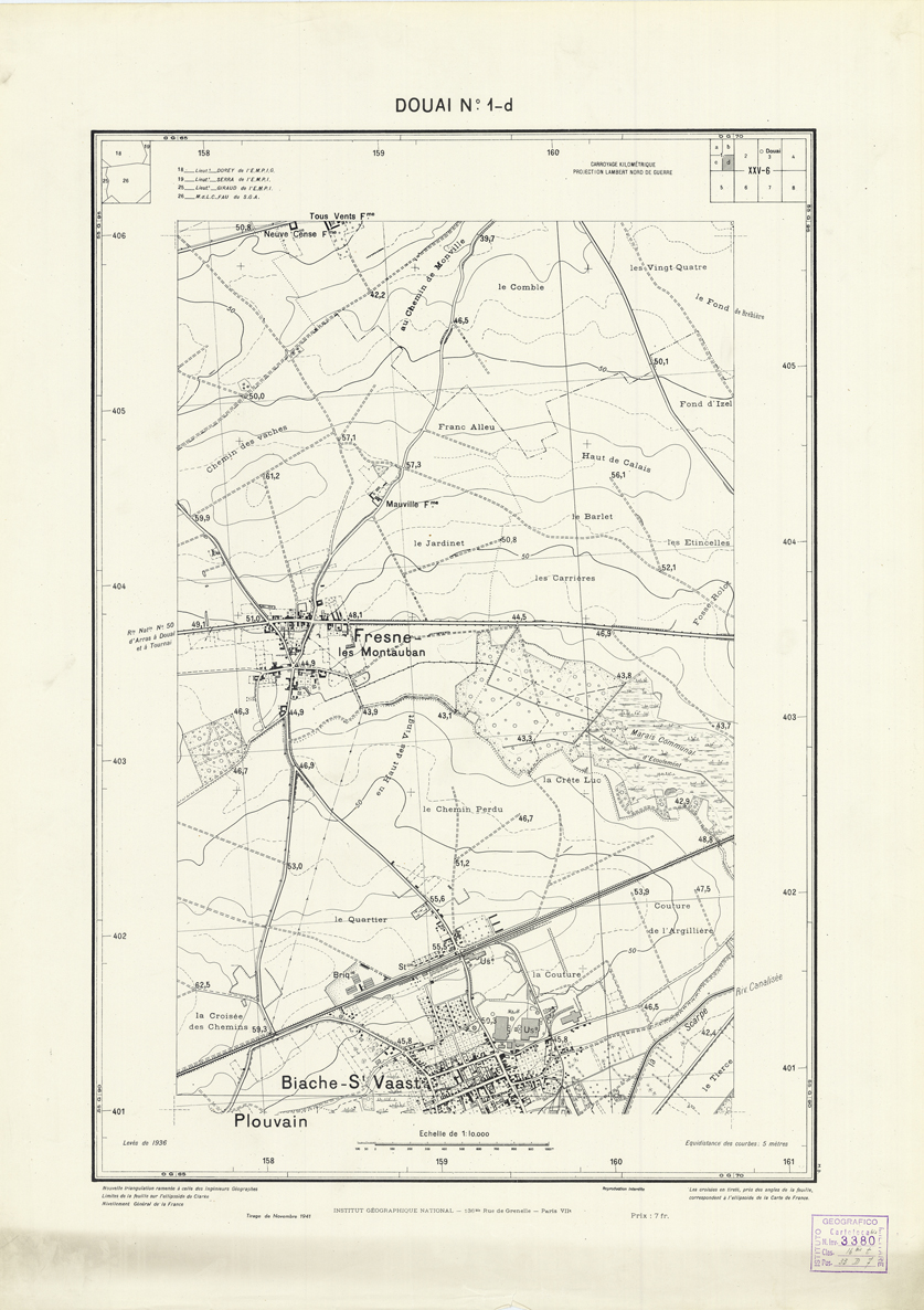 (N:21108) PLANS DIRECTEURS - DOUAI N1d (B0017588) Carte e stampe antiche: riproduzione a colori su carta (formato A1)