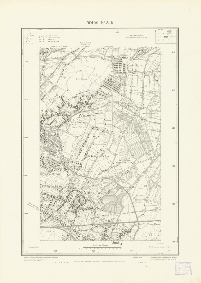 (N:21113) PLANS DIRECTEURS - DOUAI N3b (B0017593) Carte e stampe antiche: riproduzione a colori su carta (formato A1)