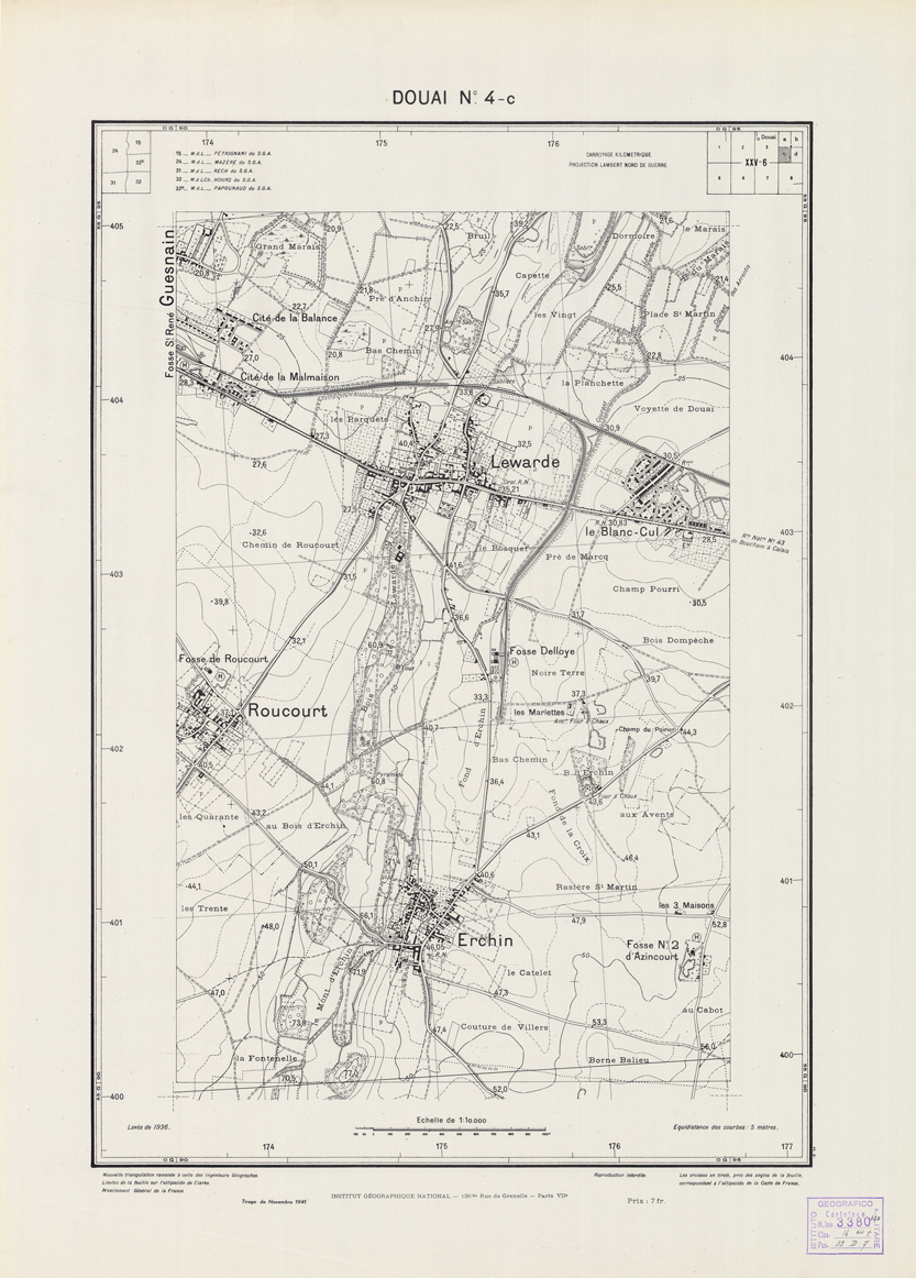 (N:21118) PLANS DIRECTEURS - DOUAI N4c (B0017598) Carte e stampe antiche: riproduzione a colori su carta (formato A1)
