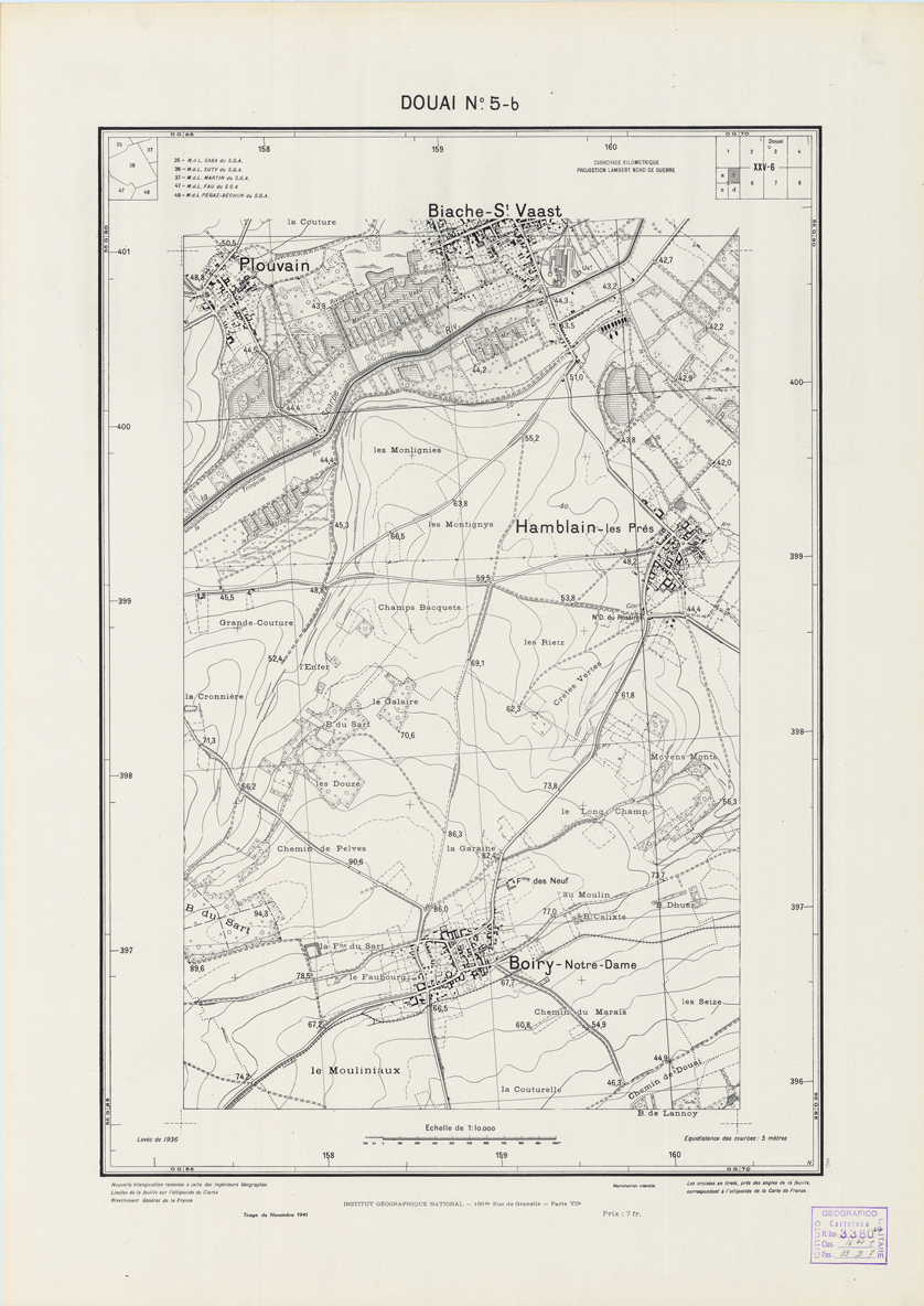 (N:21121) PLANS DIRECTEURS - DOUAI N5b (B0017601) Carte e stampe antiche: riproduzione a colori su carta (formato A1)