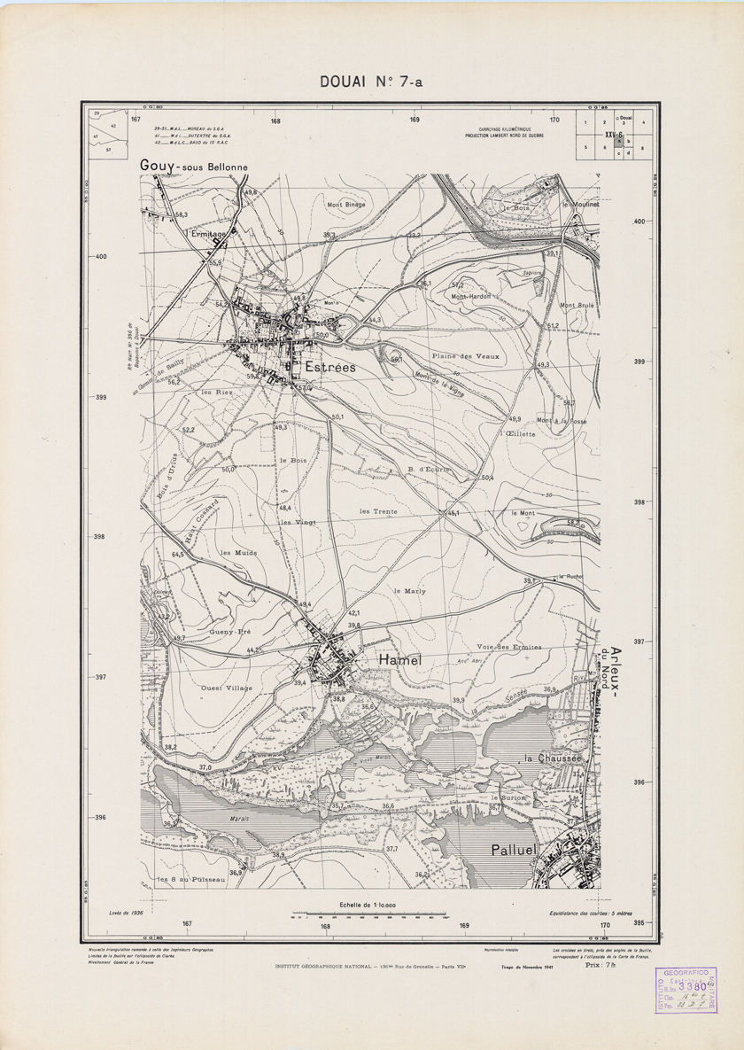 (N:21128) PLANS DIRECTEURS - DOUAI N7a (B0017608) Carte e stampe antiche: riproduzione a colori su carta (formato A1)
