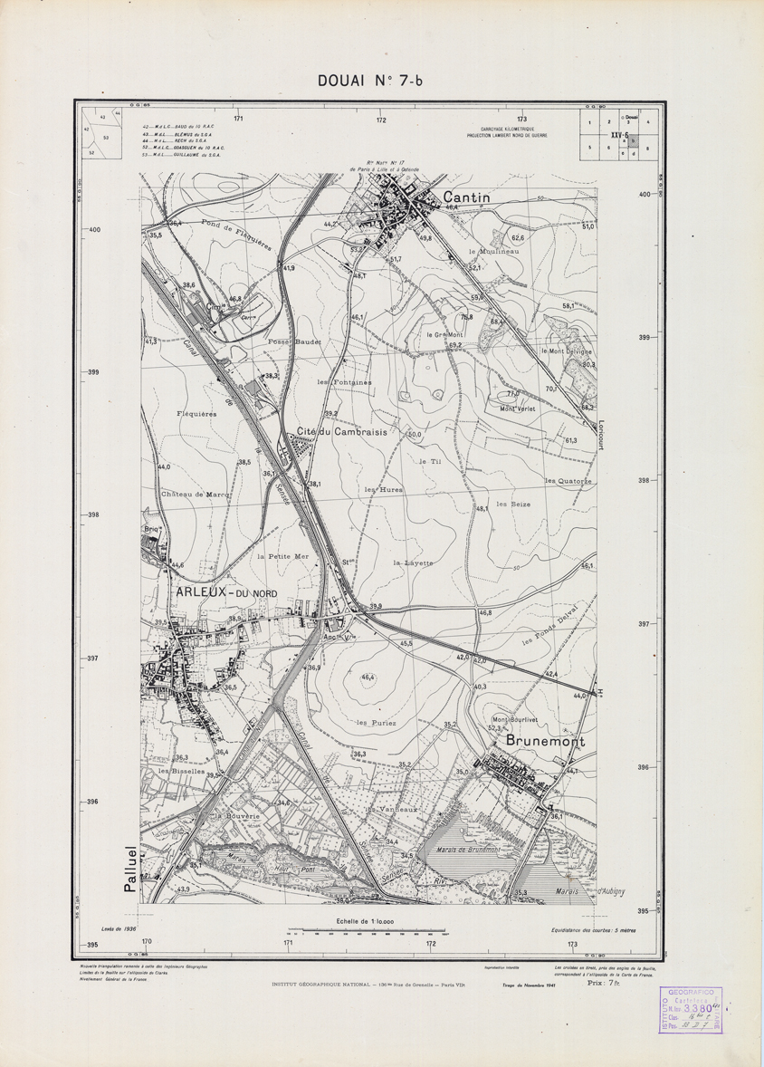 (N:21129) PLANS DIRECTEURS - DOUAI N7b (B0017609) Carte e stampe antiche: riproduzione a colori su carta (formato A1)