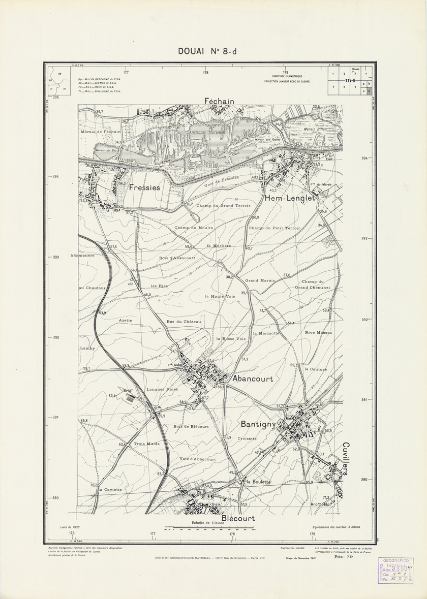 (N:21135) PLANS DIRECTEURS - DOUAI N8d (B0017615) Carte e stampe antiche: riproduzione a colori su carta (formato A1)