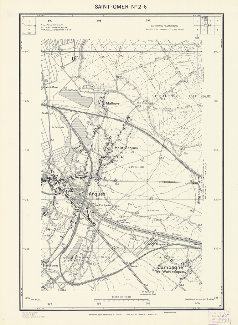(N:21139) PLANS DIRECTEURS - SAINT- OMER N2b (B0017619) Carte e stampe antiche: riproduzione a colori su carta (formato A1)