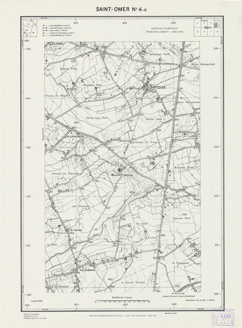 (N:21144) PLANS DIRECTEURS - SAINT- OMER N4c (B0017624) Carte e stampe antiche: riproduzione a colori su carta (formato A1)