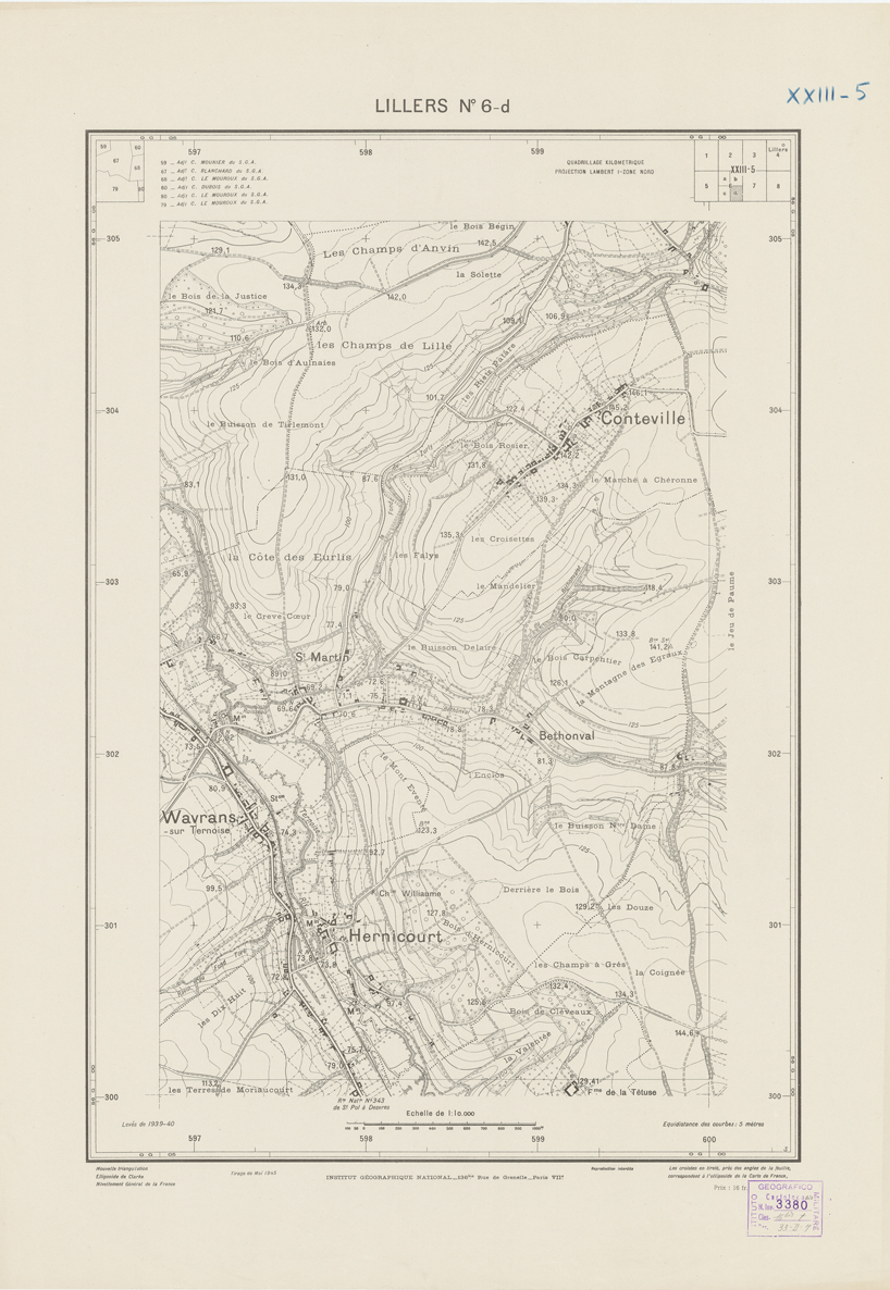 (N:21149) PLANS DIRECTEURS - LILLERS XXIII N6d (B0017629) Carte e stampe antiche: riproduzione a colori su carta (formato A1)