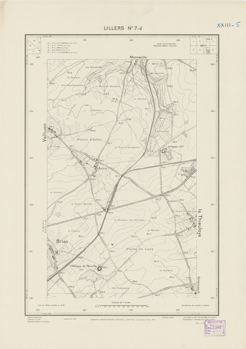 (N:21150) PLANS DIRECTEURS - LILLERS XXIII N7d (B0017630) Carte e stampe antiche: riproduzione a colori su carta (formato A1)