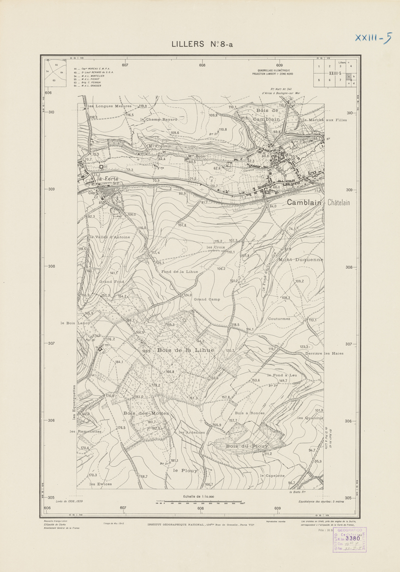 (N:21151) PLANS DIRECTEURS - LILLERS XXIII N8a (B0017631) Carte e stampe antiche: riproduzione a colori su carta (formato A1)