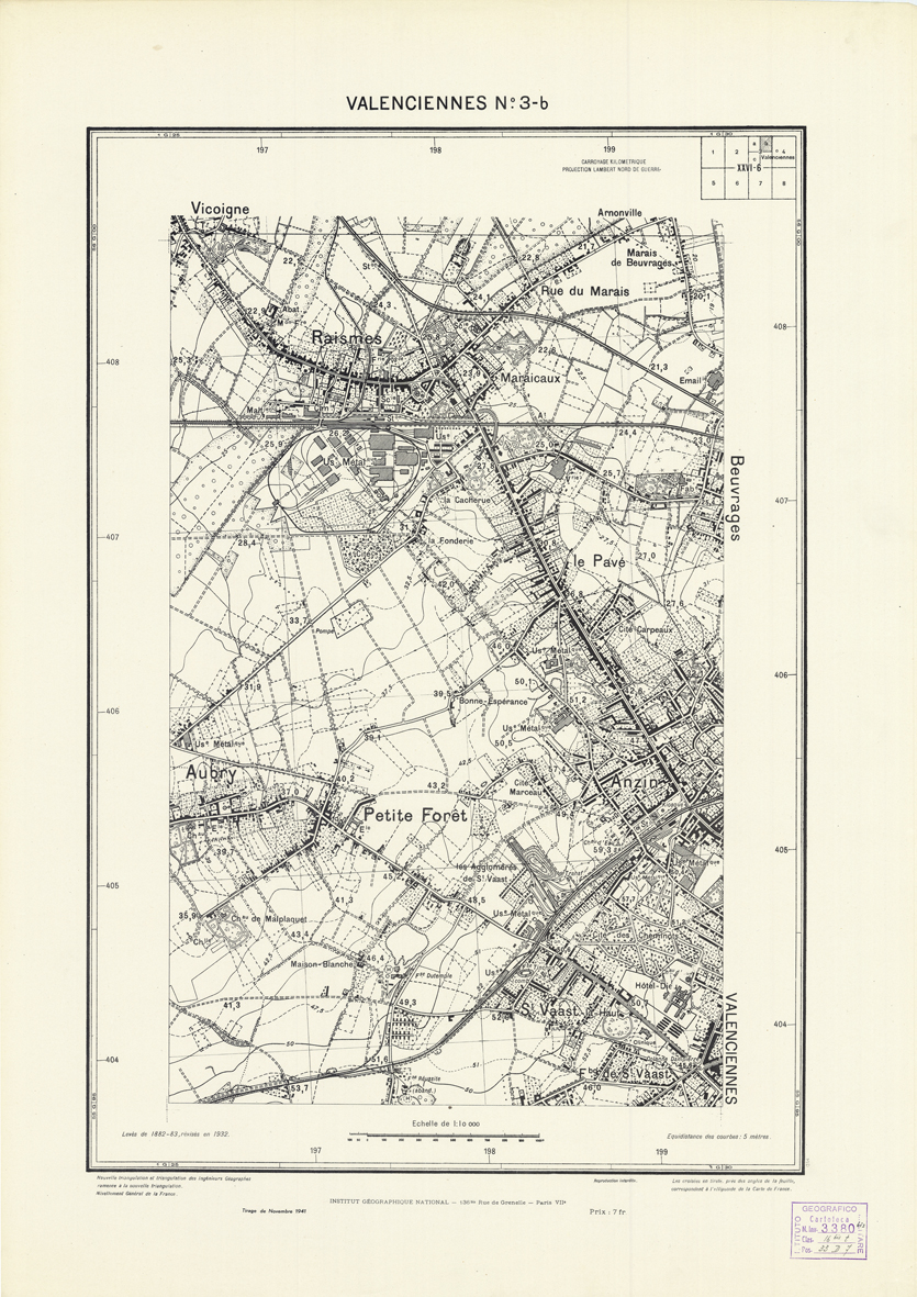 (N:21153) PLANS DIRECTEURS - VALLENCIENNES N3b (B0017633) Carte e stampe antiche: riproduzione a colori su carta (formato A1)