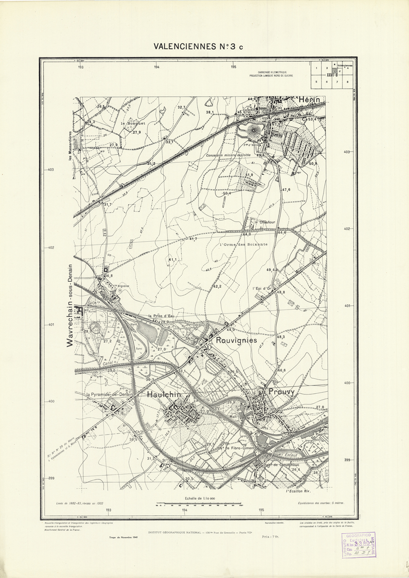 (N:21154) PLANS DIRECTEURS - VALENCIENNES N3c (B0017634) Carte e stampe antiche: riproduzione a colori su carta (formato A1)