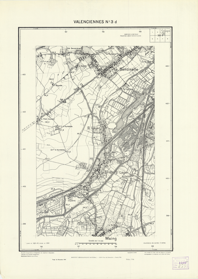(N:21155) PLANS DIRECTEURS - VALENCIENNES N3d (B0017635) Carte e stampe antiche: riproduzione a colori su carta (formato A1)