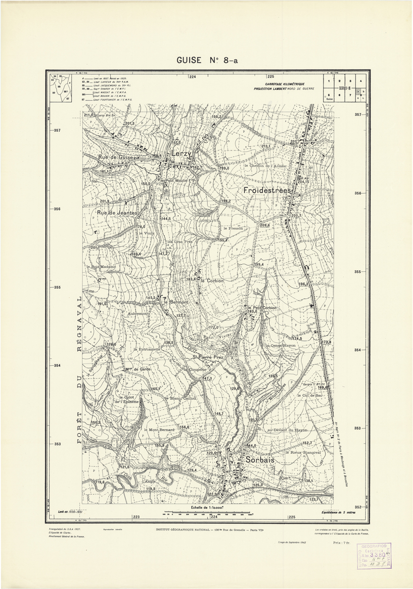 (N:21156) PLANS DIRECTEURS - GUISE XXVII N8a (B0017636) Carte e stampe antiche: riproduzione a colori su carta (formato A1)
