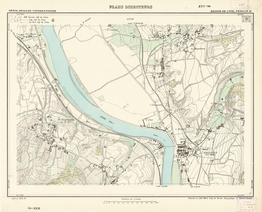 (N:21158) PLANS DIRECTEURS - REGION DE LYON FEUILLE 12 (B0017638) Carte e stampe antiche: riproduzione a colori su carta (formato A1)