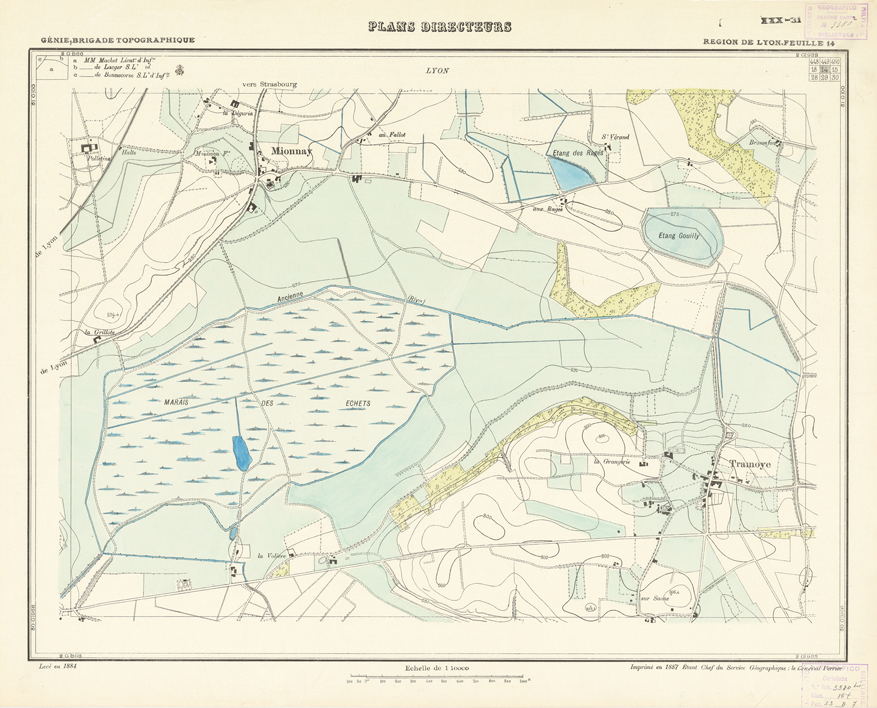 (N:21160) PLANS DIRECTEURS - REGION DE LYON FEUILLE 14 (B0017640) Carte e stampe antiche: riproduzione a colori su carta (formato A1)