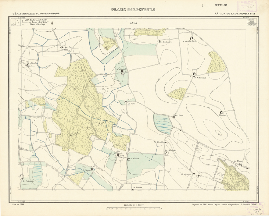 (N:21161) PLANS DIRECTEURS - REGION DE LYON FEUILLE 15 (B0017641) Carte e stampe antiche: riproduzione a colori su carta (formato A1)