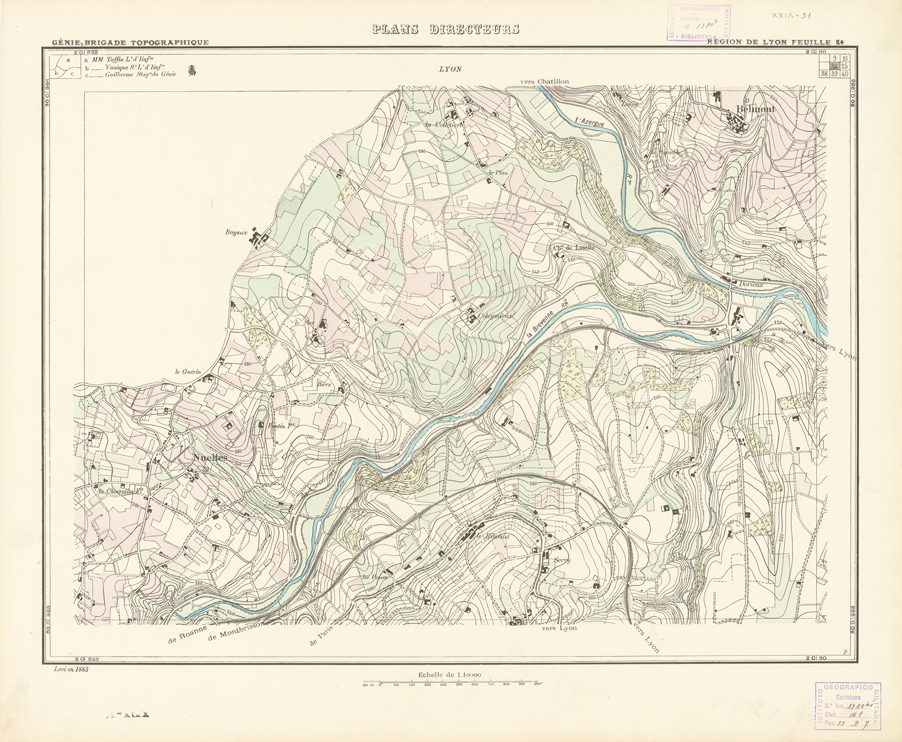 (N:21163) PLANS DIRECTEURS - REGION DE LYON FEUILLE 24 (B0017643) Carte e stampe antiche: riproduzione a colori su carta (formato A1)