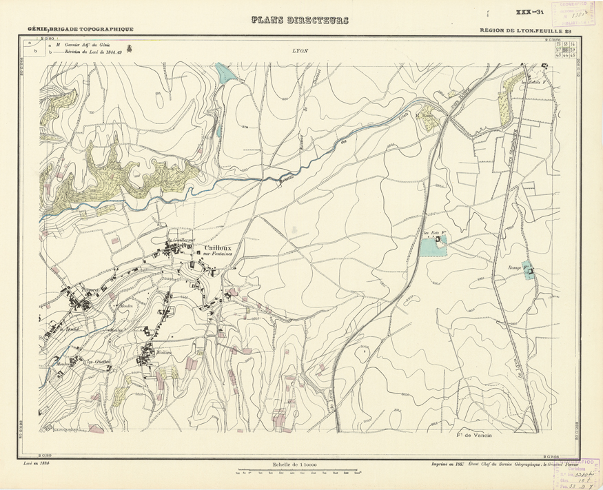 (N:21167) PLANS DIRECTEURS - REGION DE LYON FEUILLE 28 (B0017647) Carte e stampe antiche: riproduzione a colori su carta (formato A1)