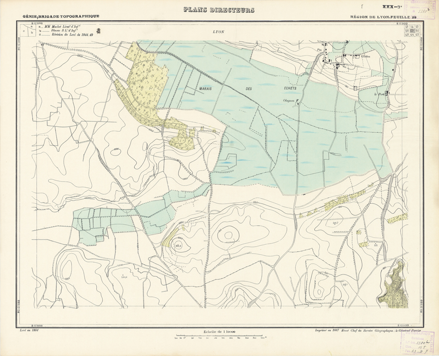 (N:21168) PLANS DIRECTEURS - REGION DE LYON FEUILLE 29 (B0017648) Carte e stampe antiche: riproduzione a colori su carta (formato A1)