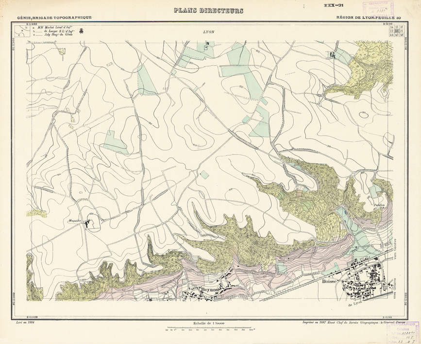 (N:21169) PLANS DIRECTEURS - REGION DE LYON FEUILLE 30 (B0017649) Carte e stampe antiche: riproduzione a colori su carta (formato A1)