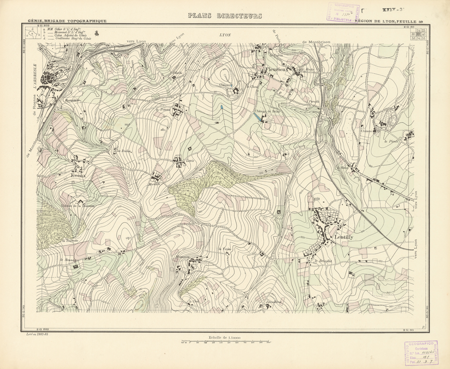 (N:21170) PLANS DIRECTEURS - REGION DE LYON FEUILLE 39 (B0017650) Carte e stampe antiche: riproduzione a colori su carta (formato A1)