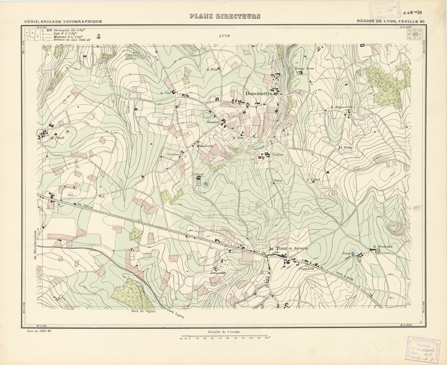 (N:21171) PLANS DIRECTEURS - REGION DE LYON FEUILLE 40 (B0017651) Carte e stampe antiche: riproduzione a colori su carta (formato A1)