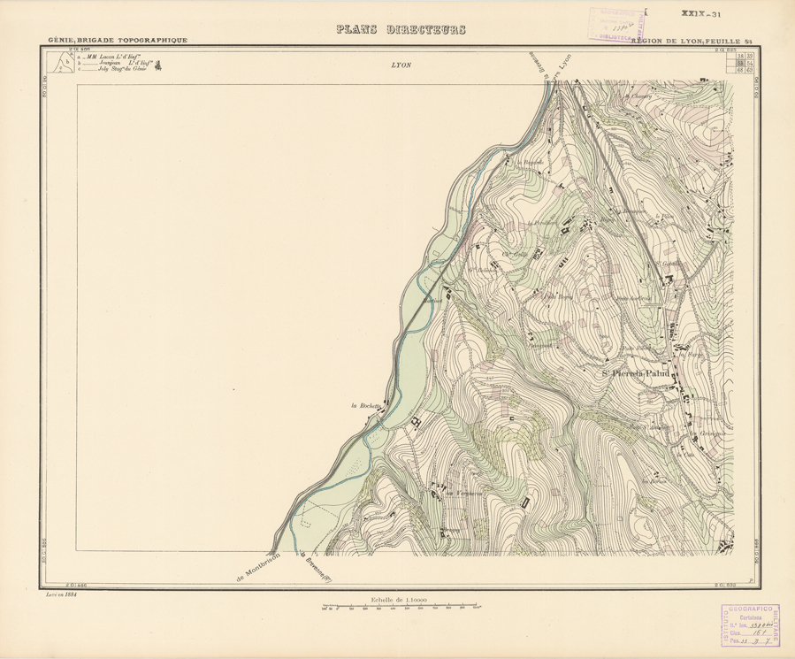 (N:21177) PLANS DIRECTEURS - REGION DE LYON FEUILLE 53 (B0017657) Carte e stampe antiche: riproduzione a colori su carta (formato A1)