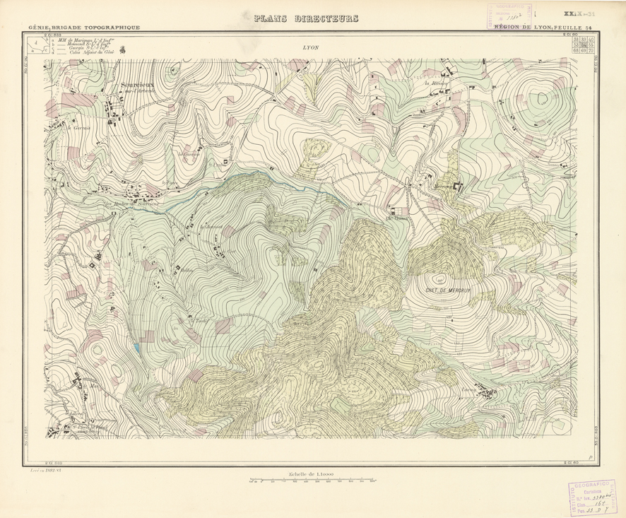 (N:21178) PLANS DIRECTEURS - REGION DE LYON FEUILLE 54 (B0017658) Carte e stampe antiche: riproduzione a colori su carta (formato A1)