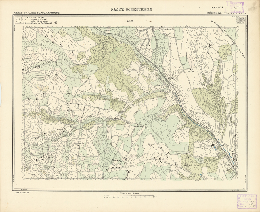 (N:21179) PLANS DIRECTEURS - REGION DE LYON FEUILLE 55 (B0017659) Carte e stampe antiche: riproduzione a colori su carta (formato A1)