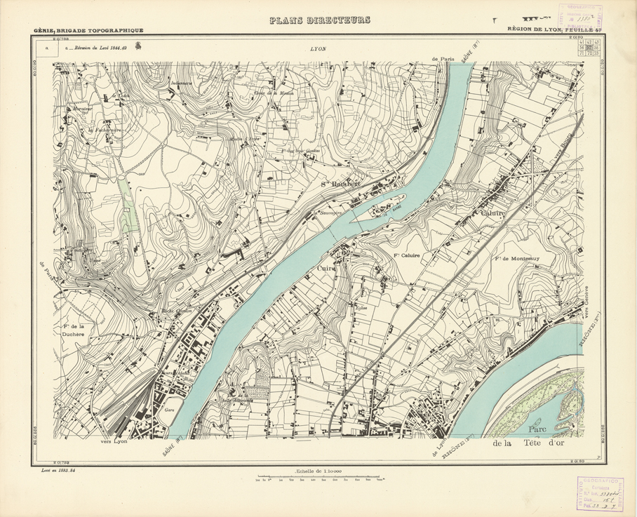 (N:21181) PLANS DIRECTEURS - REGION DE LYON FEUILLE 57 (B0017661) Carte e stampe antiche: riproduzione a colori su carta (formato A1)