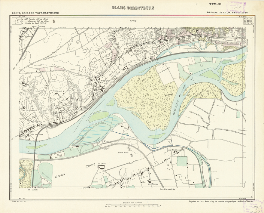 (N:21182) PLANS DIRECTEURS - REGION DE LYON FEUILLE 58 (B0017662) Carte e stampe antiche: riproduzione a colori su carta (formato A1)