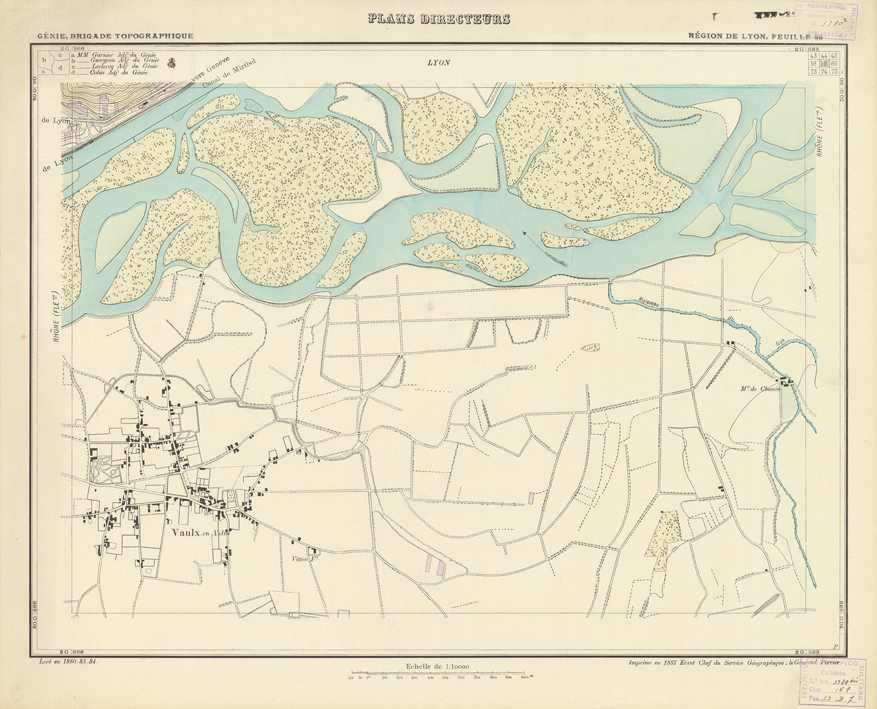(N:21183) PLANS DIRECTEURS - REGION DE LYON FEUILLE 59 (B0017663) Carte e stampe antiche: riproduzione a colori su carta (formato A1)