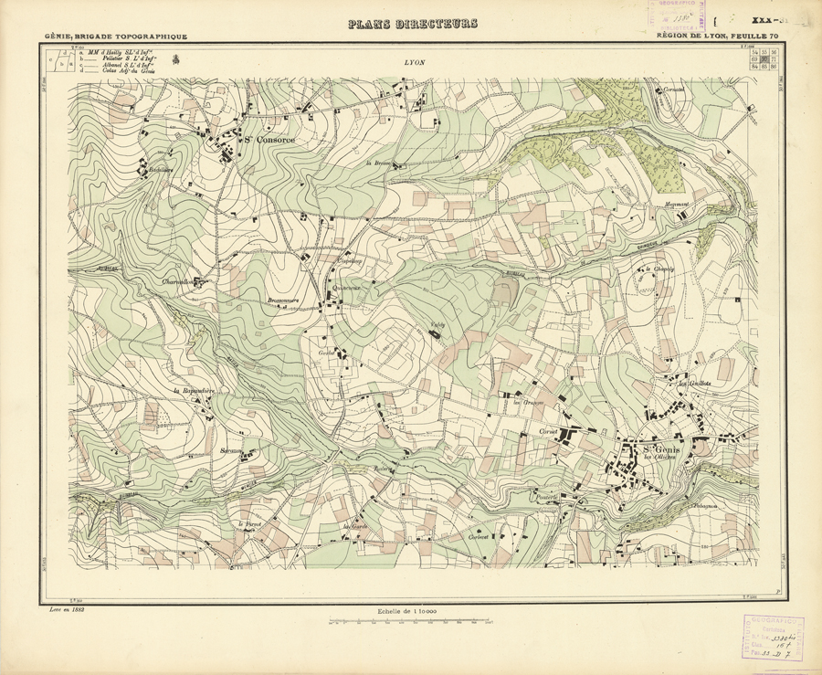 (N:21187) PLANS DIRECTEURS - REGION DE LYON FEUILLE 70 (B0017667) Carte e stampe antiche: riproduzione a colori su carta (formato A1)