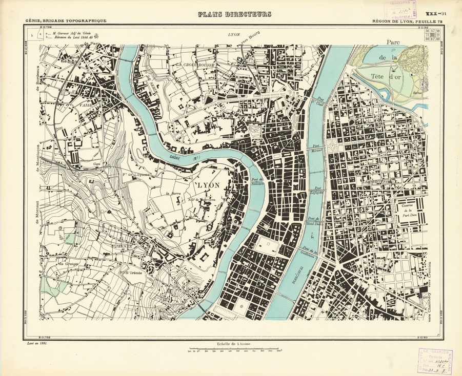 (N:21189) PLANS DIRECTEURS - REGION DE LYON FEUILLE 72 (B0017669) Carte e stampe antiche: riproduzione a colori su carta (formato A1)