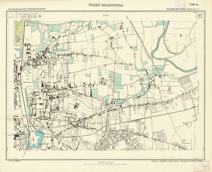 (N:21190) PLANS DIRECTEURS - REGION DE LYON FEUILLE 73 (B0017670) Carte e stampe antiche: riproduzione a colori su carta (formato A1)