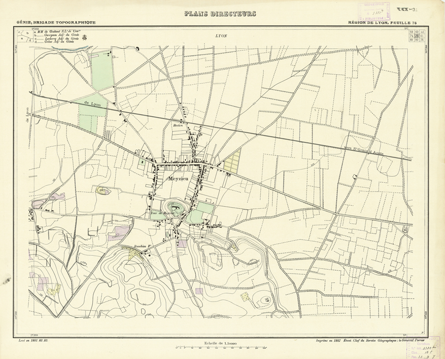(N:21192) PLANS DIRECTEURS - REGION DE LYON FEUILLE 75 (B0017672) Carte e stampe antiche: riproduzione a colori su carta (formato A1)