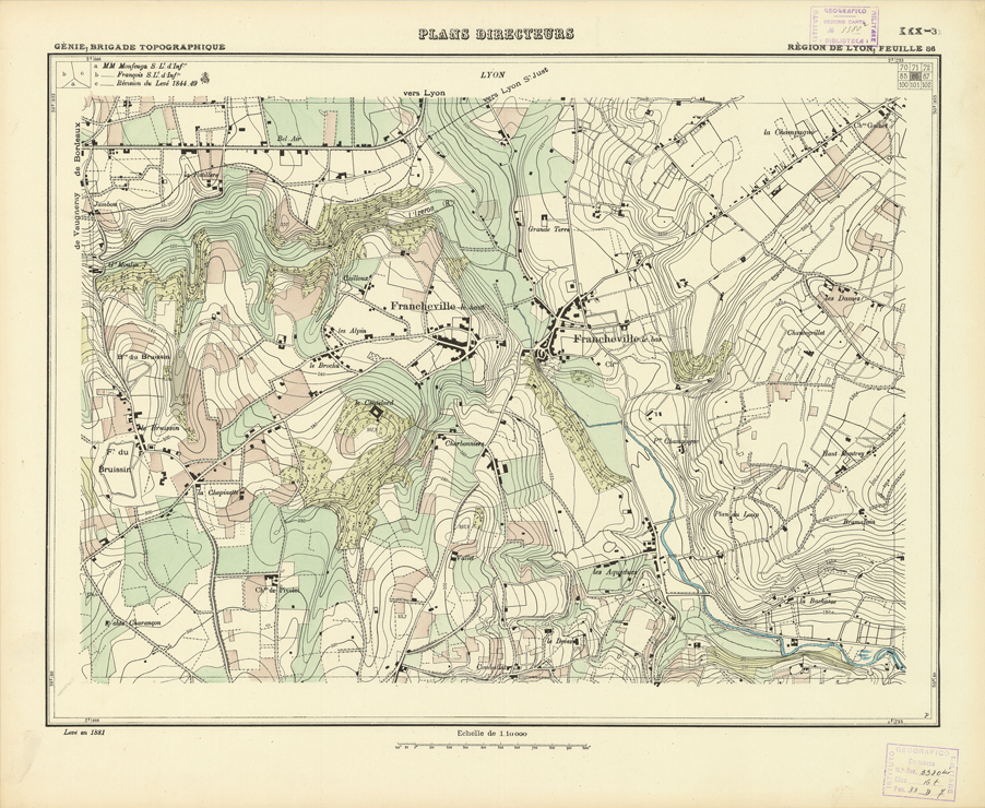 (N:21196) PLANS DIRECTEURS - REGION DE LYON FEUILLE 86 (B0017676) Carte e stampe antiche: riproduzione a colori su carta (formato A1)